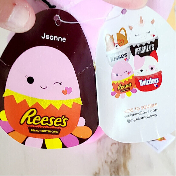 NWT Squishmallows 5 Inch Jeanne Octopus Hersheys Reese's Valentine's Day 2021 - Picture 6 of 10